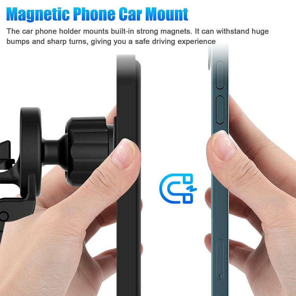 Magnetic Wireless Car Charger Mount – Fast Charging for iPhone 12–14 Pro Max