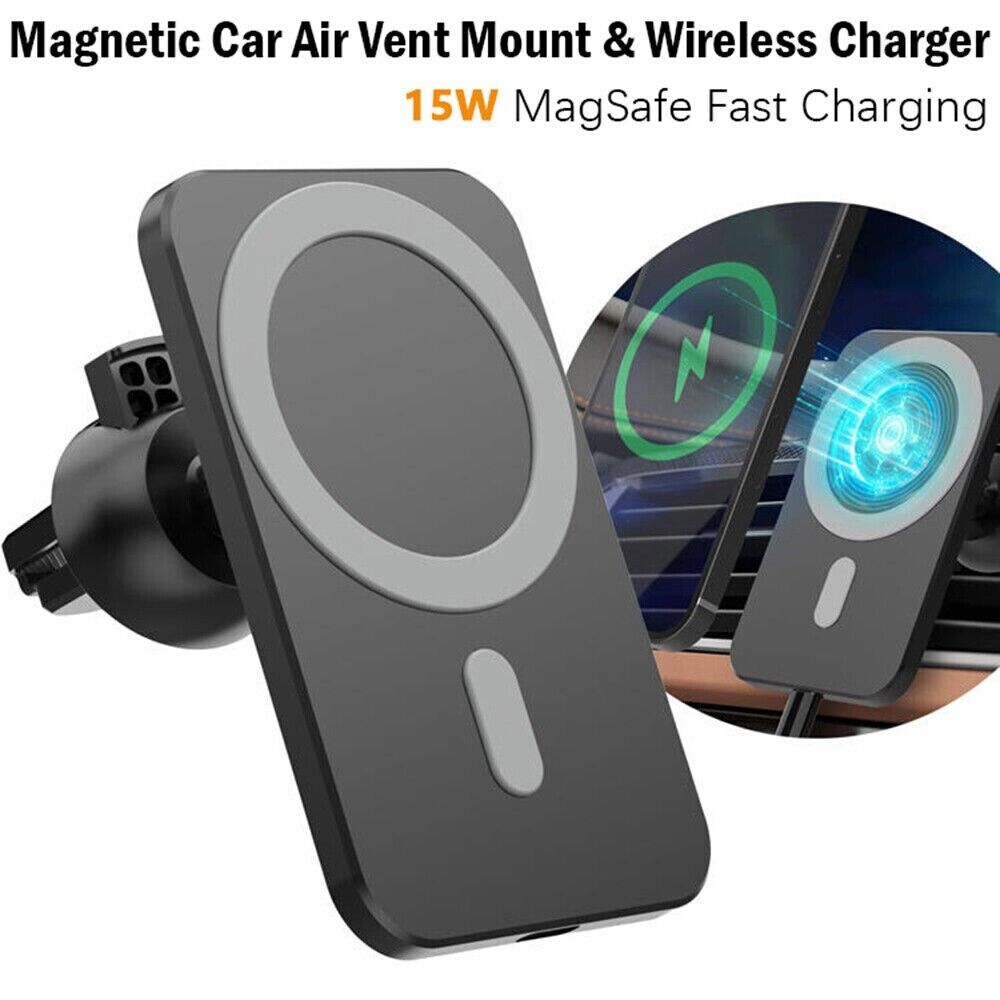 Magnetic Wireless Car Charger Mount – Fast Charging for iPhone 12–14 Pro Max