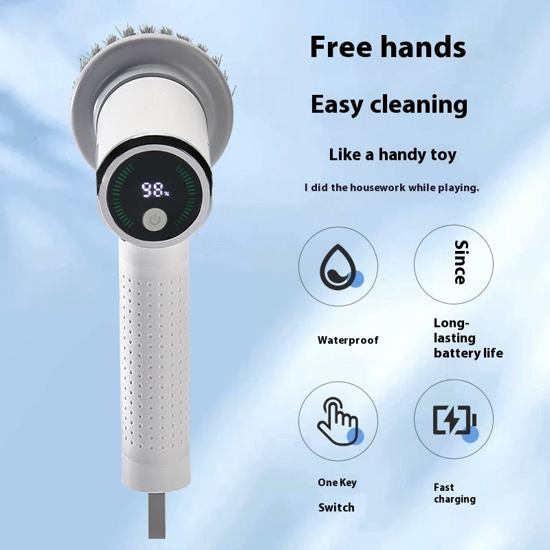 Ergonomic wireless electric cleaning brush
