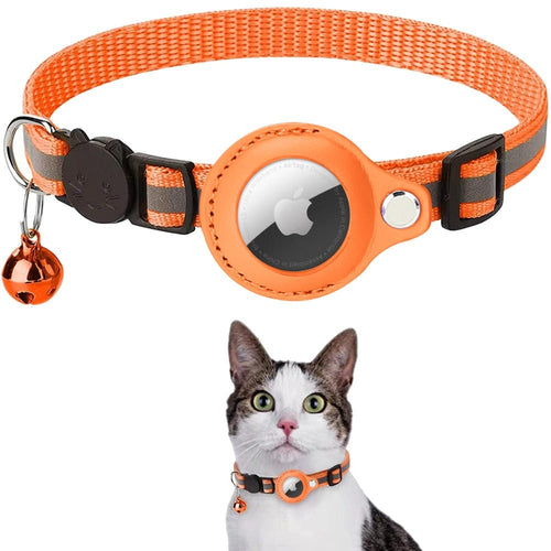 Reflective Airtag Collar for Cats & Dogs – Adjustable Safety Pet Collar