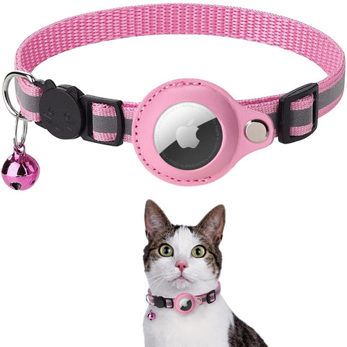 Reflective Airtag Collar for Cats & Dogs – Adjustable Safety Pet Collar