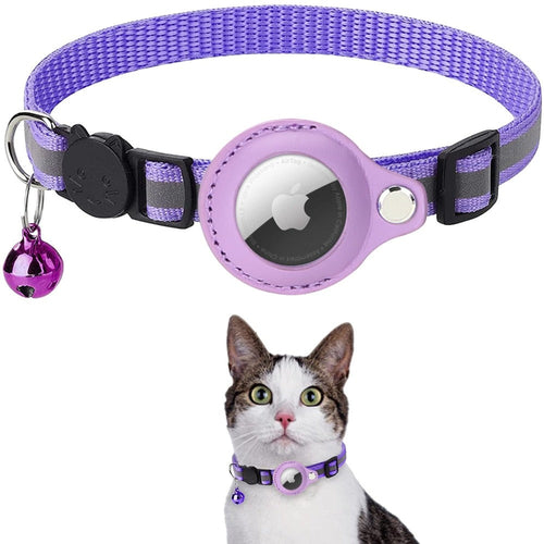 Reflective Airtag Collar for Cats & Dogs – Adjustable Safety Pet Collar
