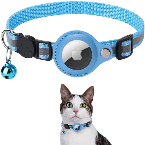 Reflective Airtag Collar for Cats & Dogs – Adjustable Safety Pet Collar
