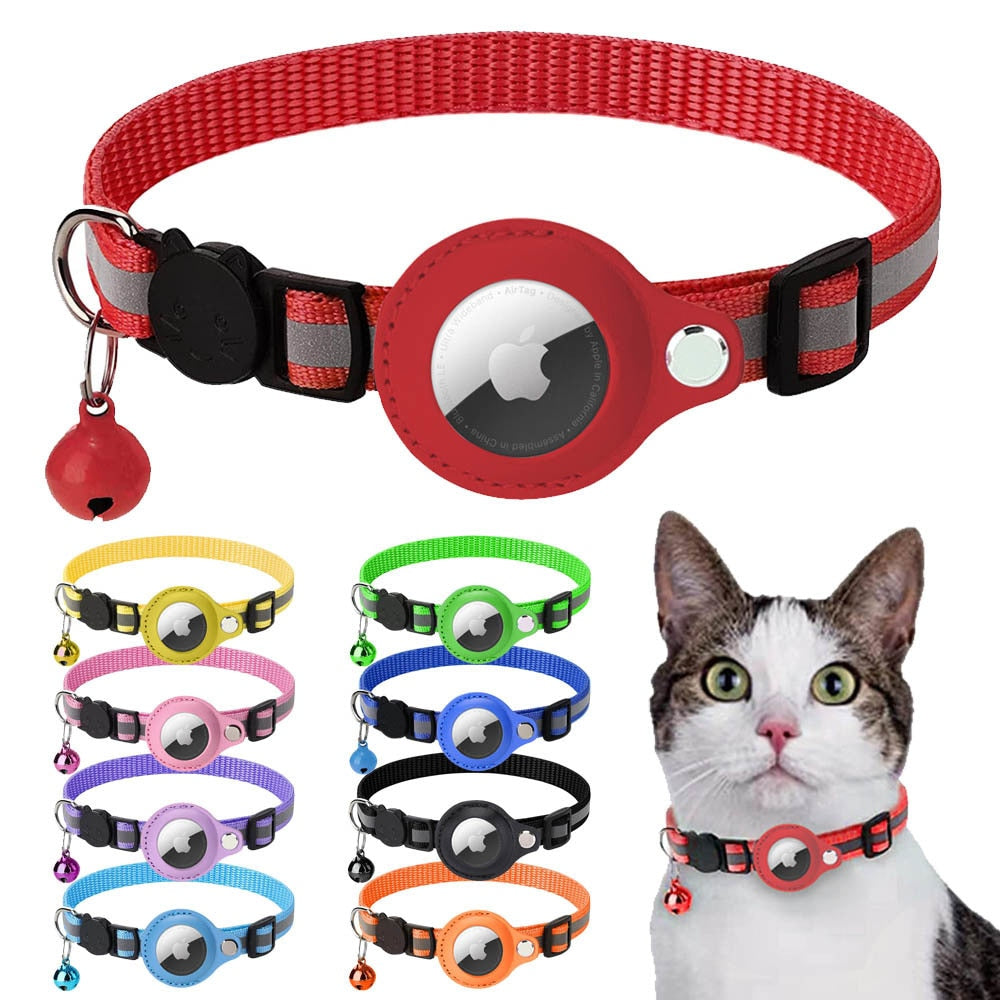 Reflective Airtag Collar for Cats & Dogs – Adjustable Safety Pet Collar