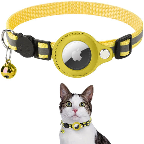 Reflective Airtag Collar for Cats & Dogs – Adjustable Safety Pet Collar