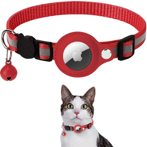 Reflective Airtag Collar for Cats & Dogs – Adjustable Safety Pet Collar