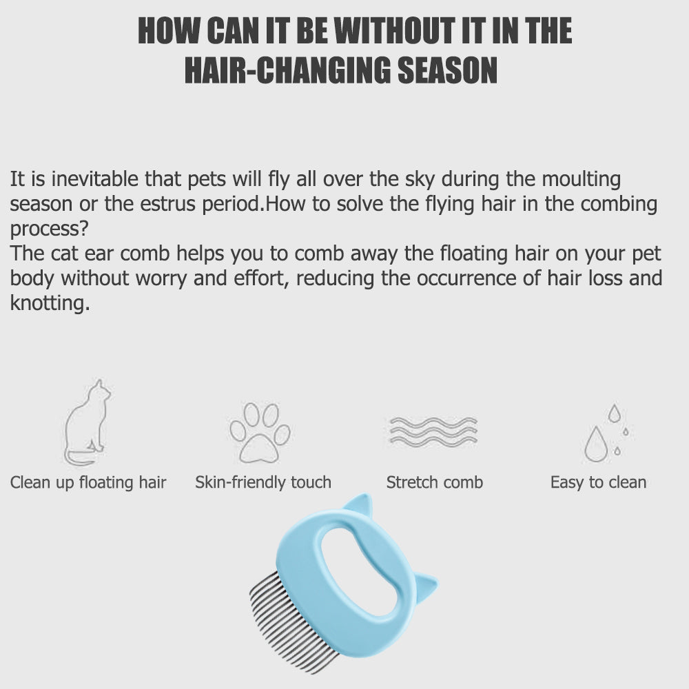 Pet Massage Grooming Brush – Gentle Deshedding & Hair Removal for Cats & Dogs