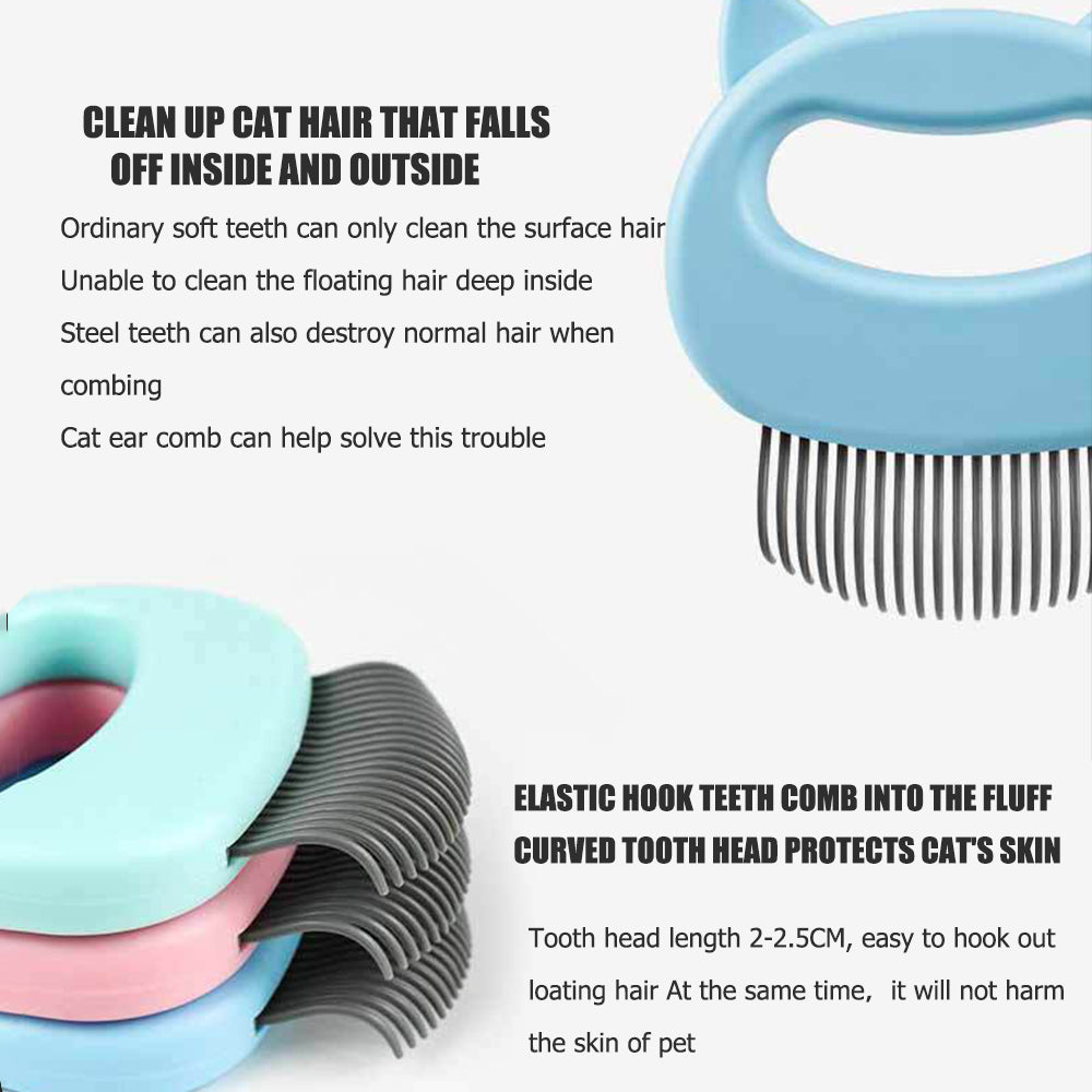 Pet Massage Grooming Brush – Gentle Deshedding & Hair Removal for Cats & Dogs