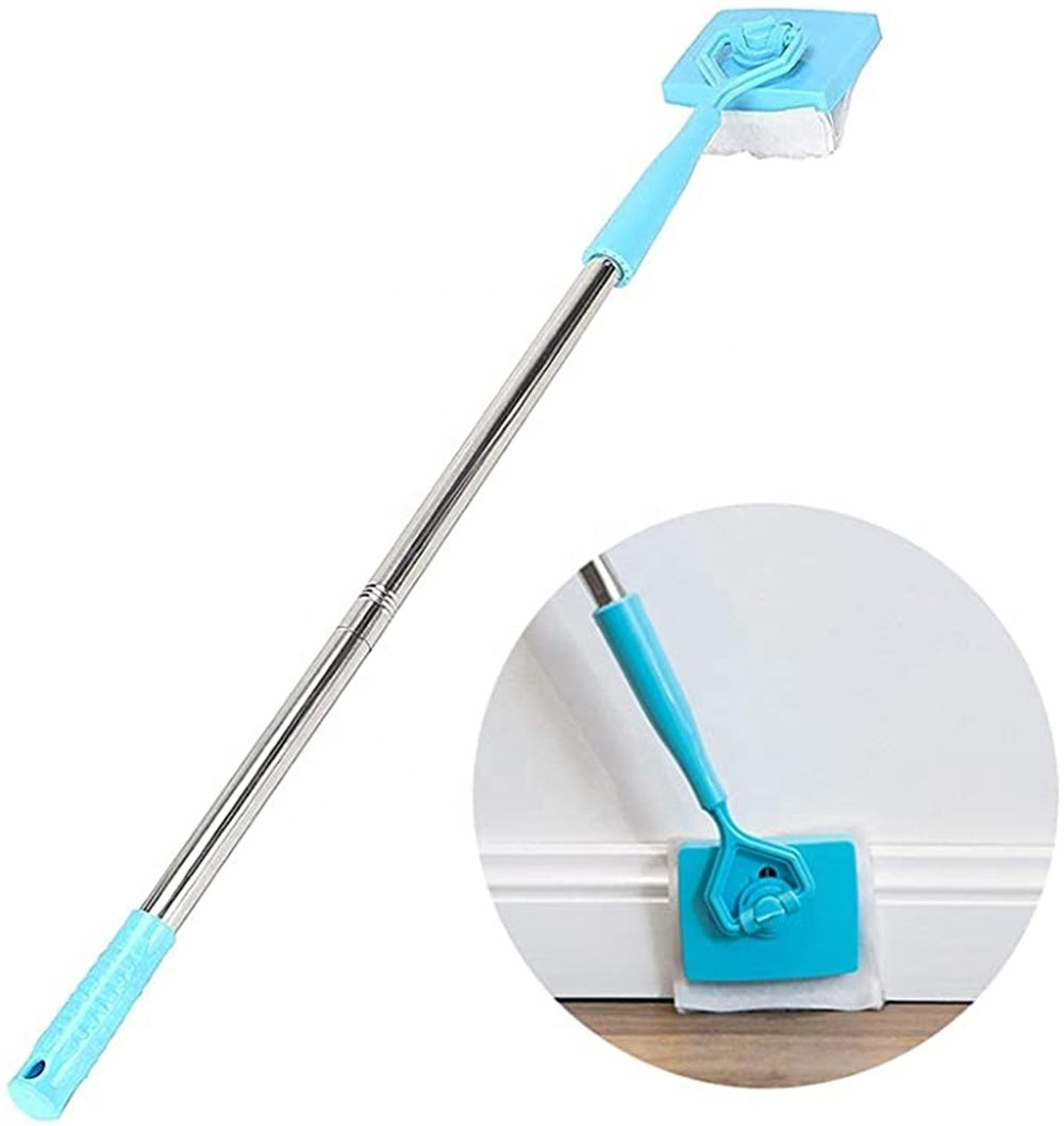 Retractable baseboard cleaning brush mop