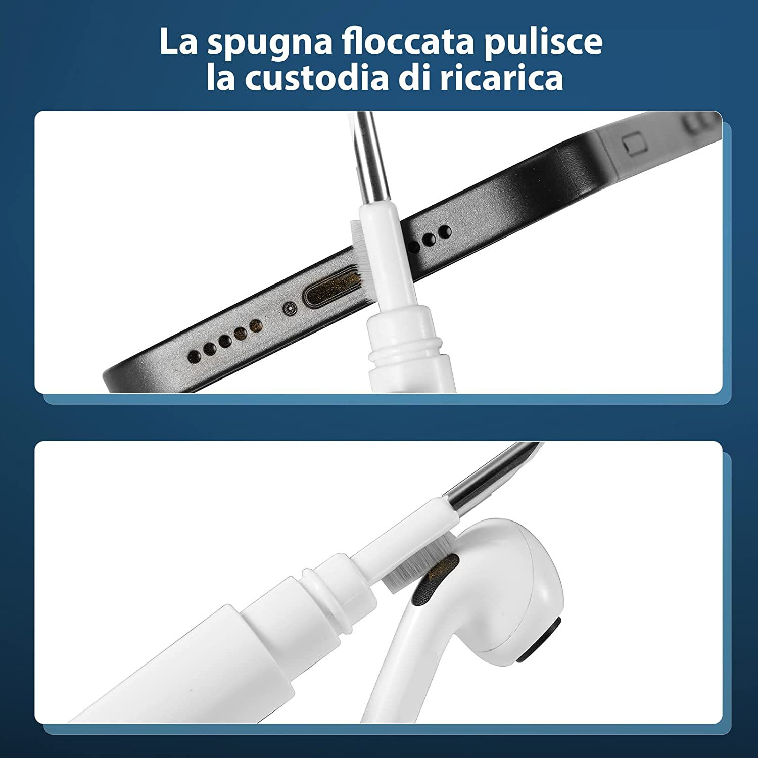 Precision cleaning pen brush for earphone ports

