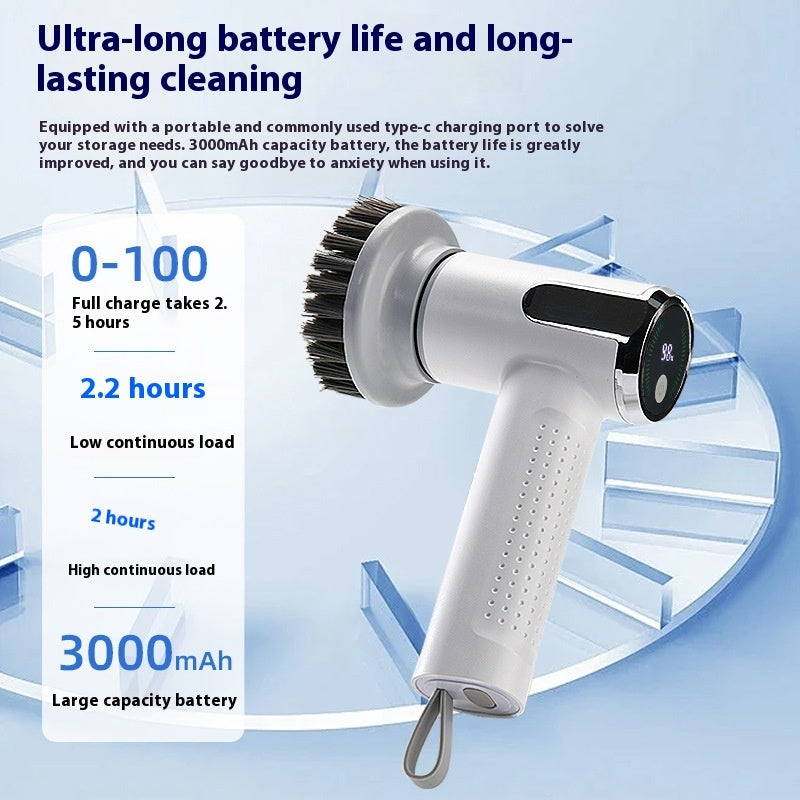 Long battery life 3000mAh electric cleaning brush